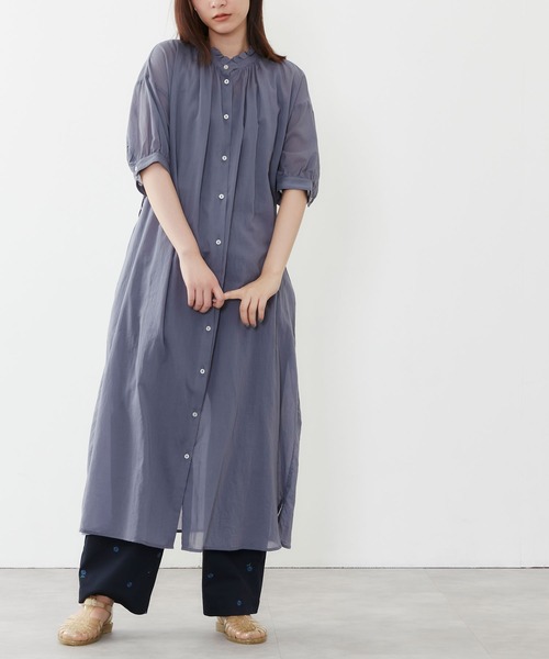 POU DOU DOU(プードゥドゥ)の「シアーコットンフリル襟ワンピース(ワンピース・レディース・ネイビー/イエロー/アイボリー・3)」の21枚目の写真