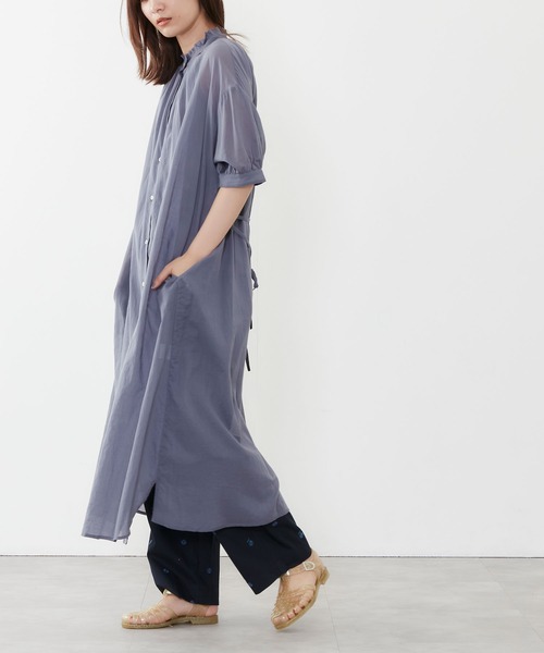 POU DOU DOU(プードゥドゥ)の「シアーコットンフリル襟ワンピース(ワンピース・レディース・ネイビー/イエロー/アイボリー・3)」の22枚目の写真