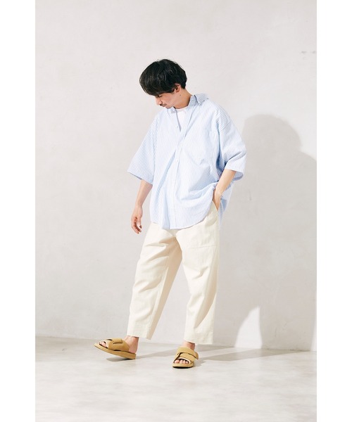 JOURNAL STANDARD relume（ジャーナルスタンダード　レリューム）の「ビッグシルエット ボタンダウンストライプシャツ（シャツ/ブラウス・メンズ・ライトブルー/ネイビー/サックスブルー/ブルー/ダークブルー・MEDIUM/LARGE）」の13枚目の写真