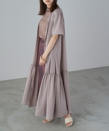 Chaco closet | 3Wayボリュームギャザー裾切り替え半袖シャツワンピース/ロングカーデ(ワンピース)