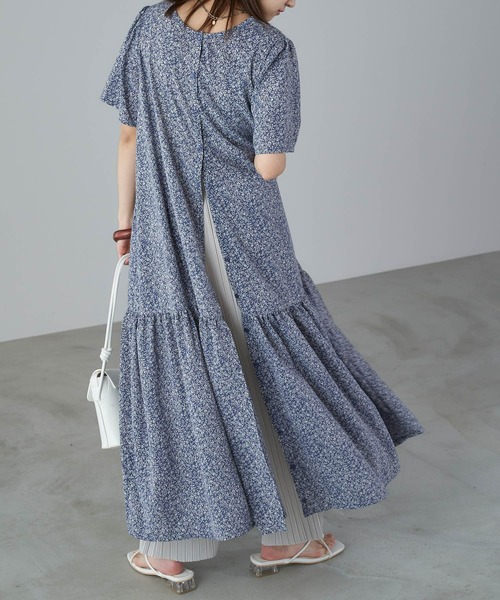 Chaco closet（チャコ クローゼット）の「3Wayボリュームギャザー裾切り替え半袖シャツワンピース/ロングカーデ（ワンピース・レディース・ブラック/ブラウン/オフホワイト/イエロー/オレンジ/ブルー/ブラック系その他/グレイッシュベージュ/ブラック系その他2・FREE）」の7枚目の写真