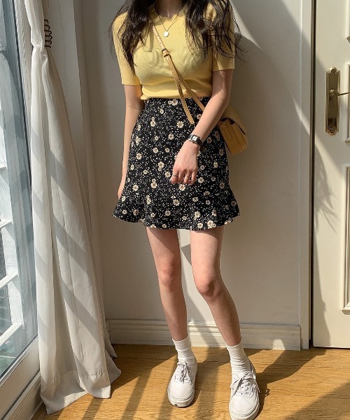 merongshop（メロンショップ）の「MERONGSHOP パステルマカロンニットT（Tシャツ/カットソー・レディース・スカイブルー/ブラック/ピンク/イエロー/アイボリー/ブルー・FREE）」の12枚目の写真