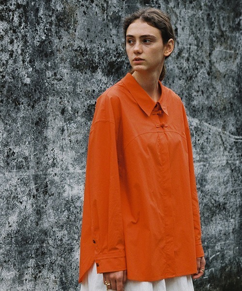 chuclla(チュクラ)の「【LeonoraYang】Washed cotton shirt chw1517(シャツ/ブラウス・レディース・オレンジ・S/M/L)」の3枚目の写真