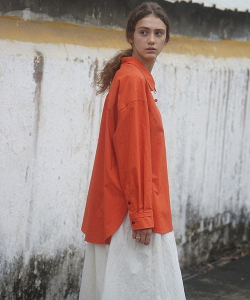 chuclla(チュクラ)の「【LeonoraYang】Washed cotton shirt chw1517(シャツ/ブラウス・レディース・オレンジ・S/M/L)」の4枚目の写真