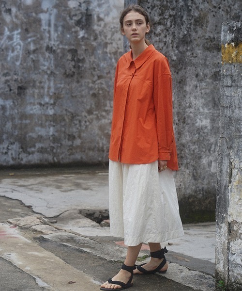 chuclla(チュクラ)の「【LeonoraYang】Washed cotton shirt chw1517(シャツ/ブラウス・レディース・オレンジ・S/M/L)」の7枚目の写真