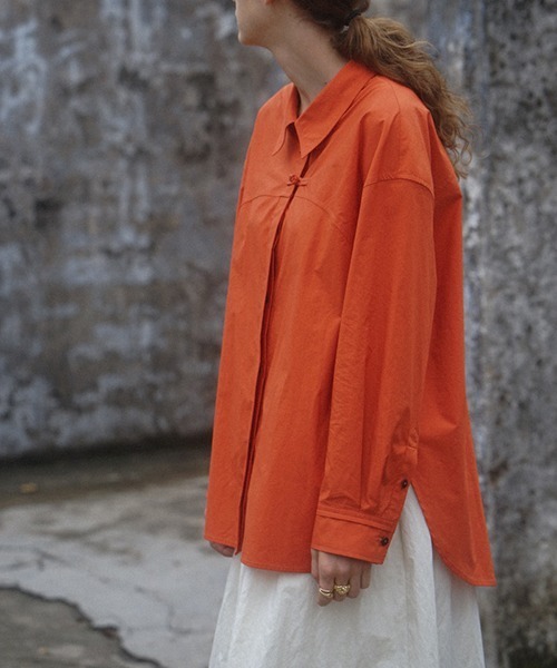 chuclla(チュクラ)の「【LeonoraYang】Washed cotton shirt chw1517(シャツ/ブラウス・レディース・オレンジ・S/M/L)」の8枚目の写真