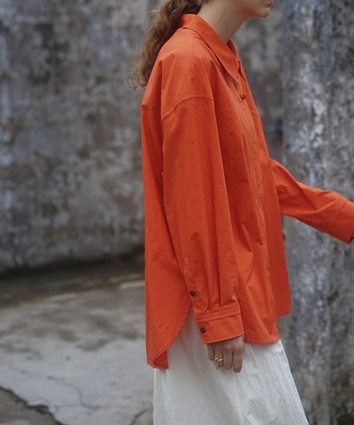 chuclla(チュクラ)の「【LeonoraYang】Washed cotton shirt chw1517(シャツ/ブラウス・レディース・オレンジ・S/M/L)」の11枚目の写真