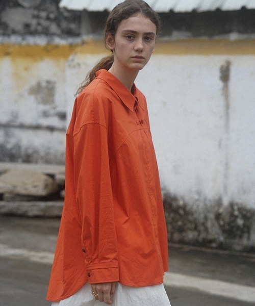 chuclla(チュクラ)の「【LeonoraYang】Washed cotton shirt chw1517(シャツ/ブラウス・レディース・オレンジ・S/M/L)」の14枚目の写真