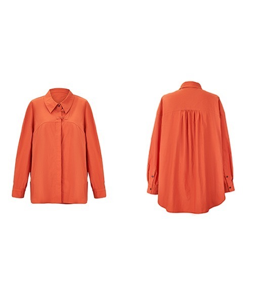 chuclla(チュクラ)の「【LeonoraYang】Washed cotton shirt chw1517(シャツ/ブラウス・レディース・オレンジ・S/M/L)」の18枚目の写真