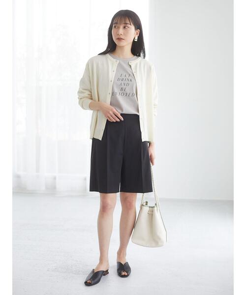 Green　Parks（グリーンパークス）の「ロゴPt7分袖プルオーバー＊（Tシャツ/カットソー・レディース・チャコールグレー/オフホワイト/ライトグリーン/グレイッシュベージュ・FREE）」の21枚目の写真