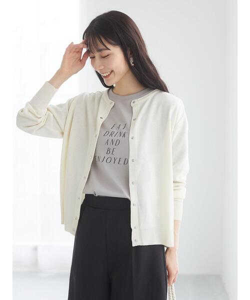 Green　Parks（グリーンパークス）の「ロゴPt7分袖プルオーバー＊（Tシャツ/カットソー・レディース・チャコールグレー/オフホワイト/ライトグリーン/グレイッシュベージュ・FREE）」の22枚目の写真