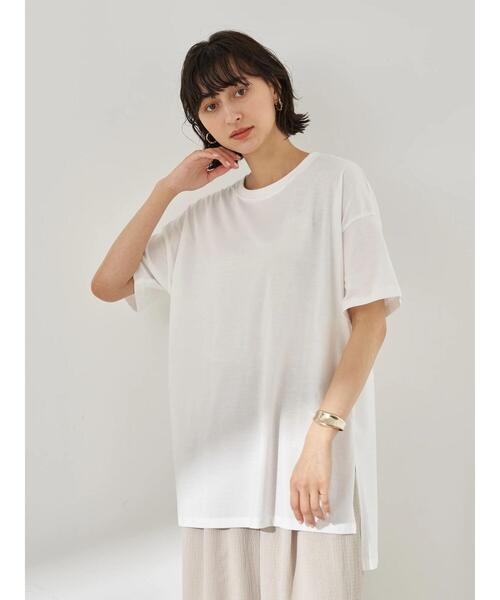 earth music&ecology（アースミュージックアンドエコロジー）の「SET2点 ショートニットベスト+スクエアヘムチュニック　＊（Tシャツ/カットソー・レディース・アイボリー/ブラック/カーキ・FREE）」の11枚目の写真