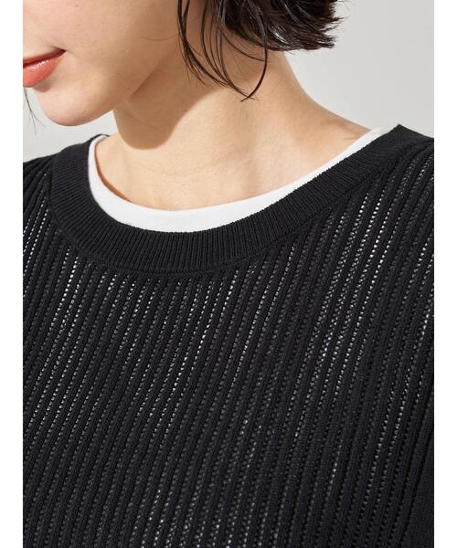 earth music&ecology（アースミュージックアンドエコロジー）の「SET2点 ショートニットベスト+スクエアヘムチュニック　＊（Tシャツ/カットソー・レディース・アイボリー/ブラック/カーキ・FREE）」の15枚目の写真