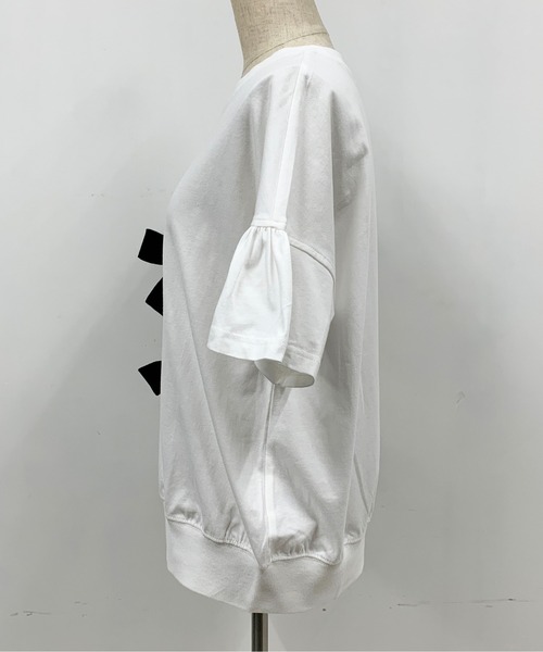 PICCIN(ピッチン)の「リボン付カットソー(Tシャツ/カットソー・レディース・ブラック/ベージュ/オフホワイト・M)」の7枚目の写真