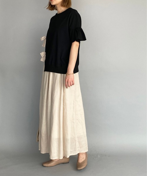 PICCIN(ピッチン)の「リボン付カットソー(Tシャツ/カットソー・レディース・ブラック/ベージュ/オフホワイト・M)」の20枚目の写真