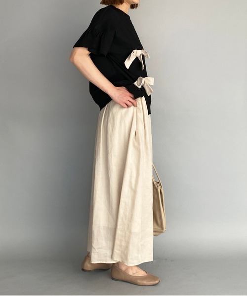 PICCIN(ピッチン)の「リボン付カットソー(Tシャツ/カットソー・レディース・ブラック/ベージュ/オフホワイト・M)」の21枚目の写真