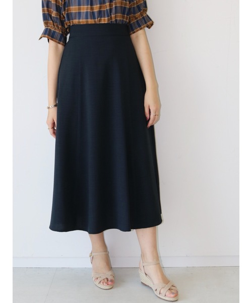 Te chichi（テチチ）の「麻調Aラインフレアスカート（スカート・レディース・ネイビー/オリーブ/ライトベージュ・MEDIUM/SMALL）」の3枚目の写真