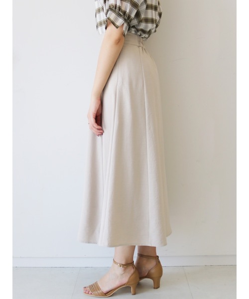 Te chichi（テチチ）の「麻調Aラインフレアスカート（スカート・レディース・ネイビー/オリーブ/ライトベージュ・MEDIUM/SMALL）」の6枚目の写真