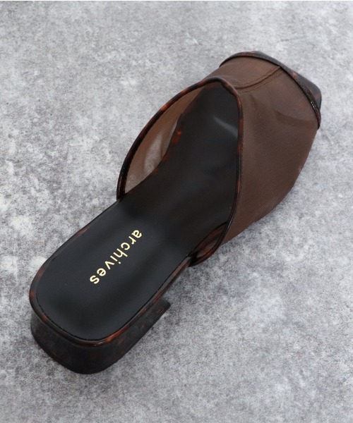 archives（アルシーヴ）の「チュールミュール（サンダル・レディース・ブラック/アイボリー/モカ・MEDIUM/LARGE）」の7枚目の写真