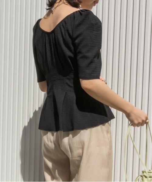 RANDA(ランダ)の「ペプラムカットソー(Tシャツ/カットソー・レディース・ブラック/パープル・FREE)」の3枚目の写真