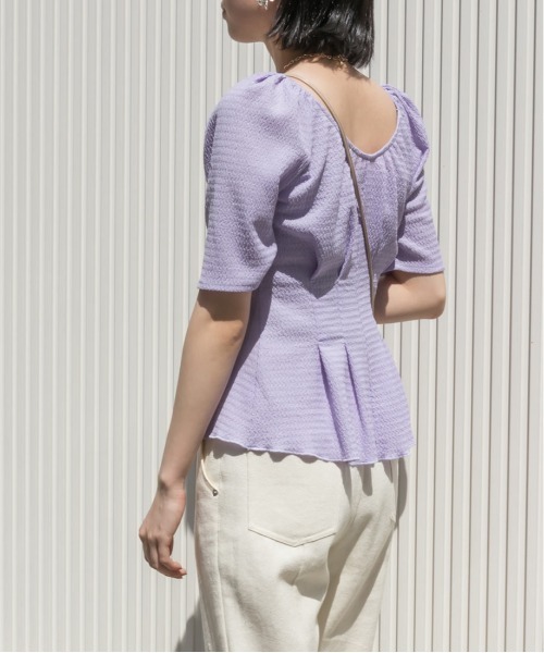 RANDA(ランダ)の「ペプラムカットソー(Tシャツ/カットソー・レディース・ブラック/パープル・FREE)」の6枚目の写真