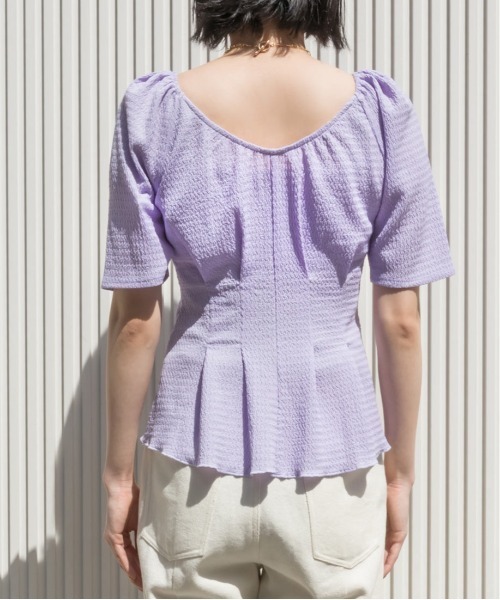 RANDA(ランダ)の「ペプラムカットソー(Tシャツ/カットソー・レディース・ブラック/パープル・FREE)」の16枚目の写真