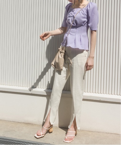 RANDA(ランダ)の「ペプラムカットソー(Tシャツ/カットソー・レディース・ブラック/パープル・FREE)」の15枚目の写真