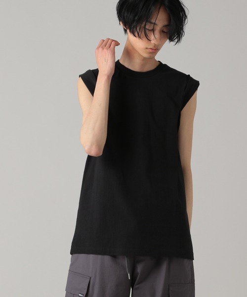 PBLIM（ページボーイリム）の「【PAGEBOYLIM】デザインノースリ（タンクトップ・レディース・オフホワイト/ブラック/パープル・MEDIUM/LARGE）」の3枚目の写真