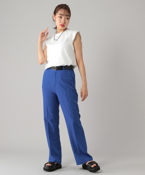 PBLIM（ページボーイリム）の「【PAGEBOYLIM】デザインノースリ（タンクトップ・レディース・オフホワイト/ブラック/パープル・MEDIUM/LARGE）」の14枚目の写真