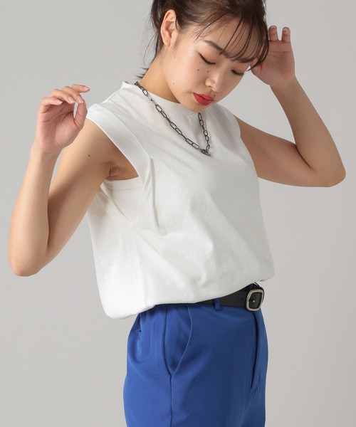 PBLIM（ページボーイリム）の「【PAGEBOYLIM】デザインノースリ（タンクトップ・レディース・オフホワイト/ブラック/パープル・MEDIUM/LARGE）」の10枚目の写真