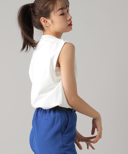 PBLIM（ページボーイリム）の「【PAGEBOYLIM】デザインノースリ（タンクトップ・レディース・オフホワイト/ブラック/パープル・MEDIUM/LARGE）」の17枚目の写真
