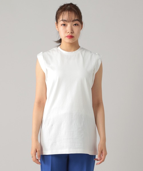 PBLIM（ページボーイリム）の「【PAGEBOYLIM】デザインノースリ（タンクトップ・レディース・オフホワイト/ブラック/パープル・MEDIUM/LARGE）」の16枚目の写真