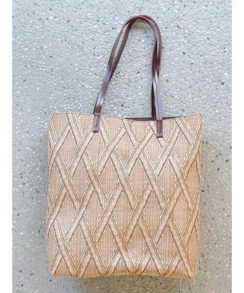 AMERICAN HOLIC（アメリカンホリック）の「雑材トート（トートバッグ・レディース・ベージュ/ブルー/ブラウン・FREE）」の2枚目の写真