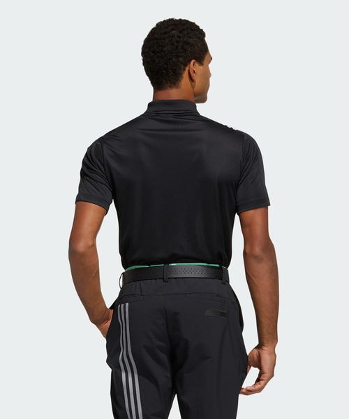 adidas golf アディダスゴルフ ニット素材 半袖ポロシャツ スキッパー セール】プライムグリーン エンボスパターン 半袖スキッパーポロ