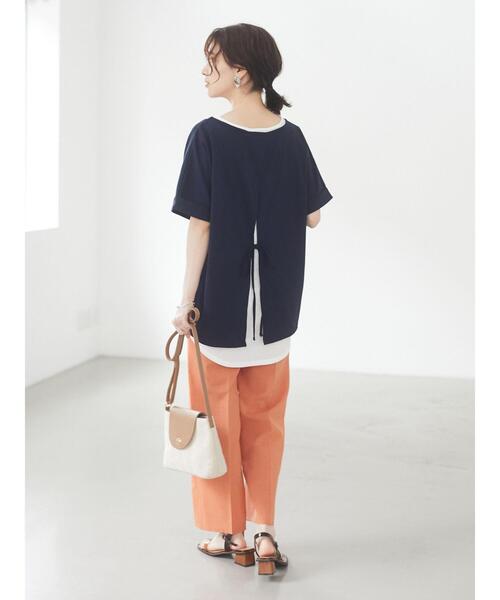 Green　Parks（グリーンパークス）の「SET2点 後ろリボンプルオーバー＊（Tシャツ/カットソー・レディース・ネイビー/カーキ/テラコッタ・FREE）」の22枚目の写真