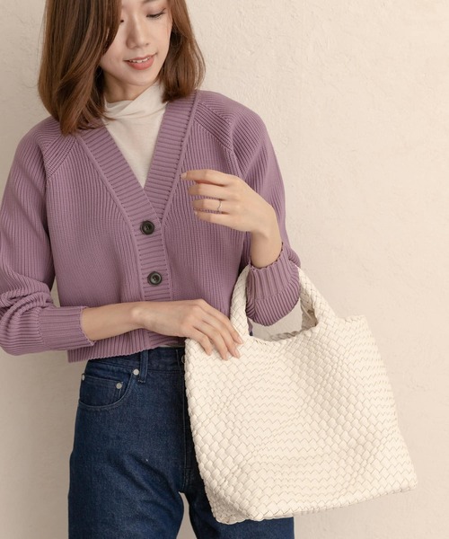 RODE SKO(ロデスコ)の「ANJA 編み込みトートバッグ(トートバッグ・レディース・ベージュ/オフホワイト・ONE)」の6枚目の写真