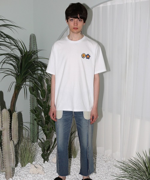 MISTER CHILD★韓国 人気★男女兼用★DOUBLE LOGO T 半袖Tシャツ Qoo10] MISTER CHILD [TXT テヒョン 着用] DOUBLE