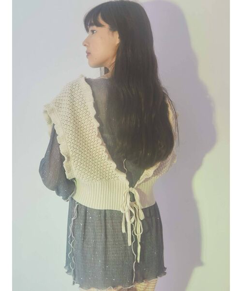 merry jenny（メリージェニー）の「クロシェリボンニットビスチェ（ニット/セーター・レディース・アイボリー/ブラック/ベージュ・FREE）」の21枚目の写真