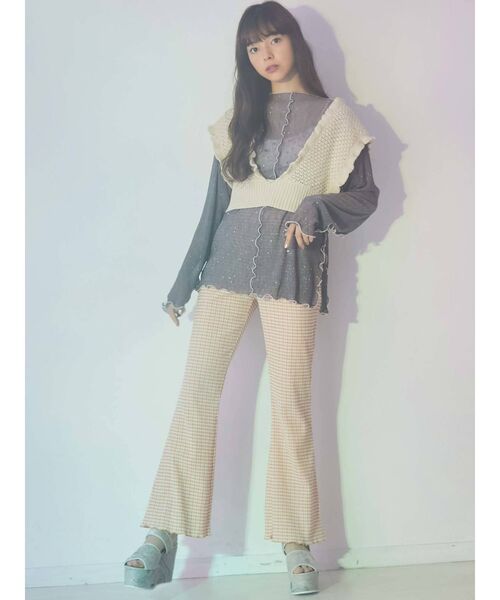 merry jenny（メリージェニー）の「クロシェリボンニットビスチェ（ニット/セーター・レディース・アイボリー/ブラック/ベージュ・FREE）」の10枚目の写真