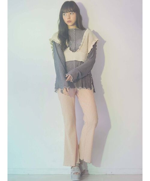 merry jenny（メリージェニー）の「クロシェリボンニットビスチェ（ニット/セーター・レディース・アイボリー/ブラック/ベージュ・FREE）」の8枚目の写真