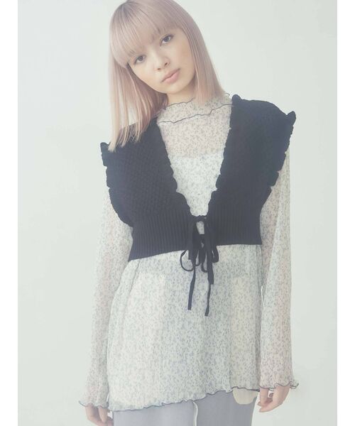 merry jenny（メリージェニー）の「クロシェリボンニットビスチェ（ニット/セーター・レディース・アイボリー/ブラック/ベージュ・FREE）」の16枚目の写真