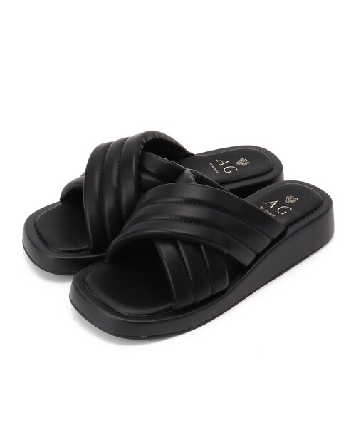 AG by aquagirl(エージーバイアクアガール)の「◆ボリュームクロスサンダル(サンダル・レディース・オフホワイト/ブラック・02/03)」の3枚目の写真