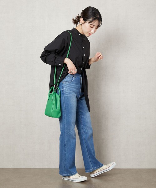 FREAK'S STORE(フリークスストア)の「▽【WEB限定】スタンドカラーデザインシャツ(シャツ/ブラウス・レディース・オレンジ/グリーン/ブラック/ホワイト/ベージュ/ブルー/パープル・フリ-)」の15枚目の写真