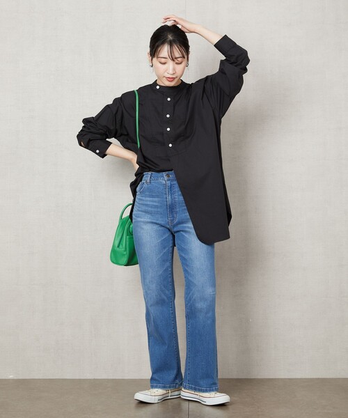 FREAK'S STORE(フリークスストア)の「▽【WEB限定】スタンドカラーデザインシャツ(シャツ/ブラウス・レディース・オレンジ/グリーン/ブラック/ホワイト/ベージュ/ブルー/パープル・フリ-)」の17枚目の写真