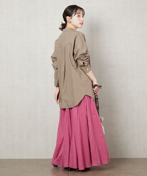 FREAK'S STORE(フリークスストア)の「▽【WEB限定】スタンドカラーデザインシャツ(シャツ/ブラウス・レディース・オレンジ/グリーン/ブラック/ホワイト/ベージュ/ブルー/パープル・フリ-)」の20枚目の写真