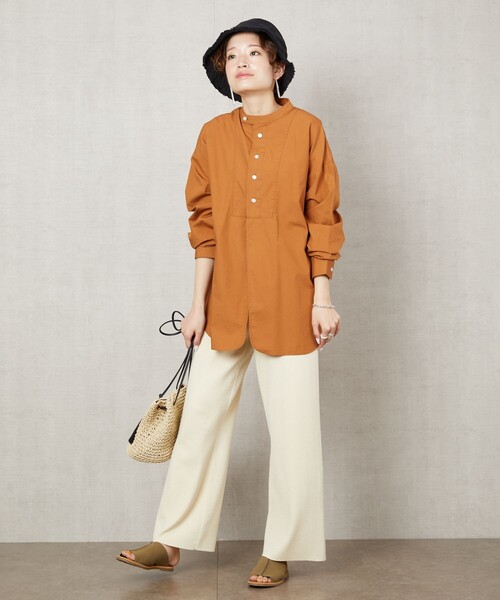 FREAK'S STORE(フリークスストア)の「▽【WEB限定】スタンドカラーデザインシャツ(シャツ/ブラウス・レディース・オレンジ/グリーン/ブラック/ホワイト/ベージュ/ブルー/パープル・フリ-)」の22枚目の写真