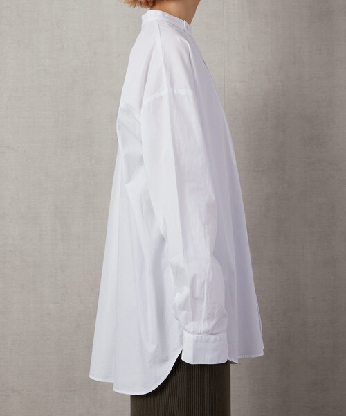 FREAK'S STORE(フリークスストア)の「▽【WEB限定】スタンドカラーデザインシャツ(シャツ/ブラウス・レディース・オレンジ/グリーン/ブラック/ホワイト/ベージュ/ブルー/パープル・フリ-)」の9枚目の写真