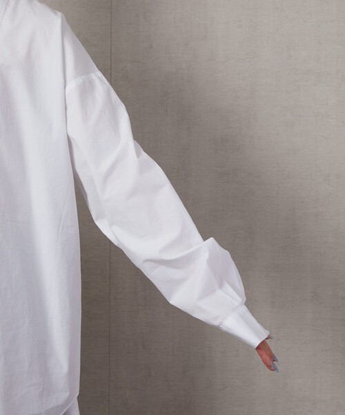 FREAK'S STORE(フリークスストア)の「▽【WEB限定】スタンドカラーデザインシャツ(シャツ/ブラウス・レディース・オレンジ/グリーン/ブラック/ホワイト/ベージュ/ブルー/パープル・フリ-)」の12枚目の写真