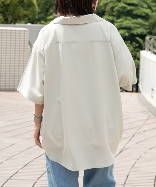 PairPair（ペアペア）の「腰ポケット付き開襟シャツ(ユニセックス)（シャツ/ブラウス・メンズ・ダークブルー/アイボリー/カーキ・FREE）」の9枚目の写真