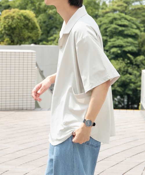 PairPair（ペアペア）の「腰ポケット付き開襟シャツ(ユニセックス)（シャツ/ブラウス・メンズ・ダークブルー/アイボリー/カーキ・FREE）」の20枚目の写真